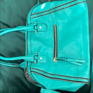 Teal zip purse